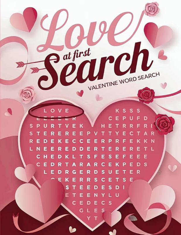 Love at First Search, by Wordsby Davis. Front cover.